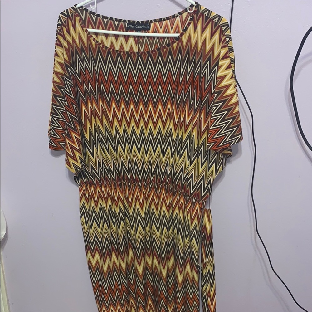 Orange chevron dress